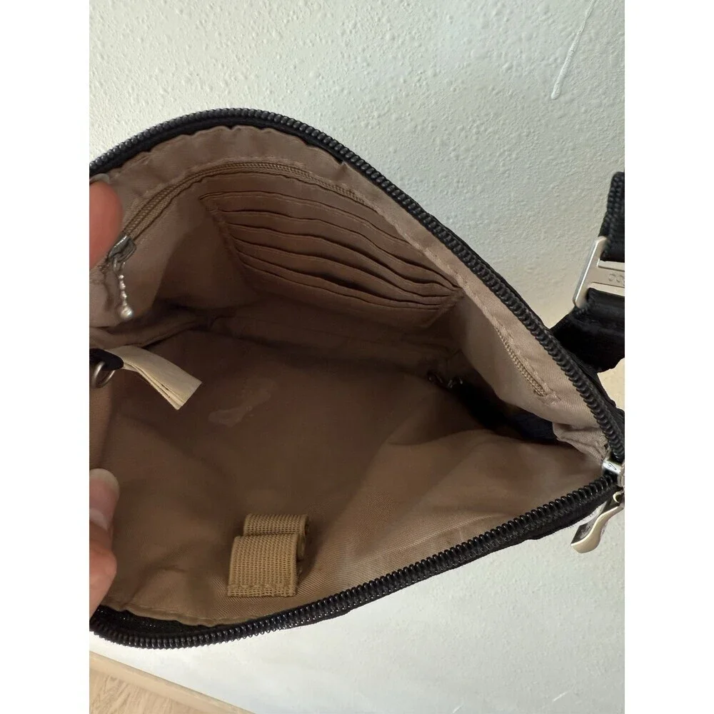 Baggallini Crossbody Purse Handbag Black Nylon Rdif Travel Bag Shoulder Adjust